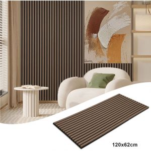 Vingo - swanew Panneau acoustique Panneau mural Panneau mural moderne en placage bois et feutre mdf Revêtement mural 2x 120x60x2.1cm Noyer