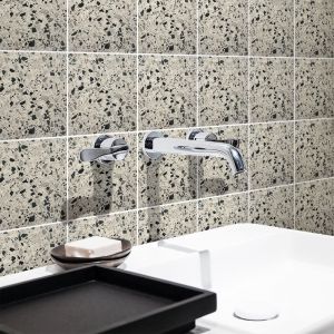 Sticker Mural Carrelage adh&eacute;sif Cuisine Salle de Bain - 9 STICKERS CARREAUX DE CIMENT TERRAZZO OPHELIA - 9stickers10x10cm