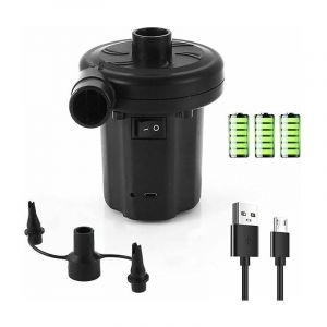 Soleil - Gonfleur de piscine Pompe Électrique, Pompe Air Rechargeable avec 3 Buses - Gonfleur et Dégonfleur Rapide - Pompe Électrique Portative pour