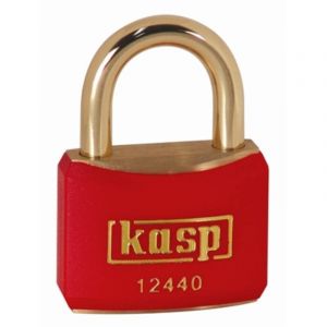 Kasp - K12440REDA1 cadenas en laiton de couleur 40 mm s'entrouvant rouge