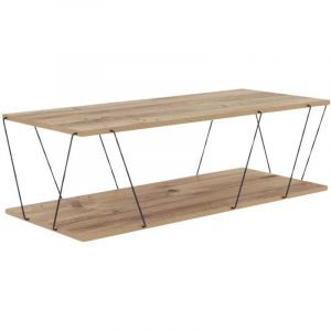 Decortie - Table basse bois et métal filaire noir 120 cm