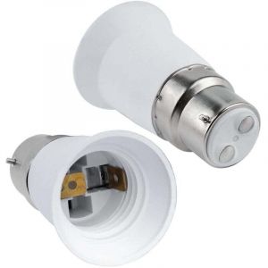 Adaptateur de douille B22 vers E27, convertisseur de douille &agrave; ba&iuml;onnette B22 vers douille &agrave; vis E27, 0-250 V, pour ampoules E27, LED,