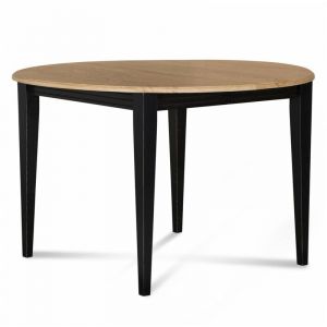 Table ronde extensible bois D105 avec 1 allonge et pieds fuseau - VICTORIA