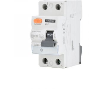 Disjoncteur différentiel ac 2P - 63A 30mA - Rail TH35 Schelinger