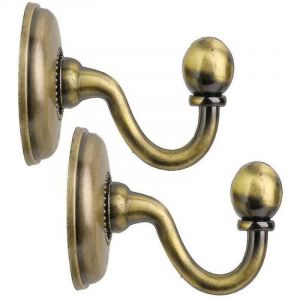 Lot de 2 boucles de rideau en daim de style vintage, crochets de rideau en alliage