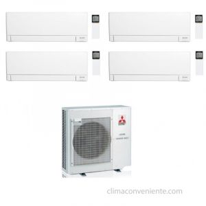 Climatiseur Quadri Split R&eacute;versible Mitsubishi Electric AY A++/A+ 9000 + 9000 + 9000 + 12000 BTU Inverter (MXZ-4F72VF + MSZ-AY25VGKP + MSZ-AY25VGKP +