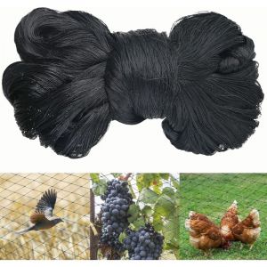 Keyoung - 7.5m x 15m Filet Anti Oiseaux Noir, Filet Oiseaux Robuste, Filet Voliere Poulailler, Filet de Protection pour Oiseaux, Filet de Protection