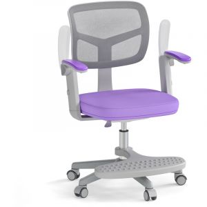 Chaise de Bureau pour Enfants avec Hauteur Réglable, Accoudoirs et Repose-pieds, Chaise de Bureau Pivotante avec Roulettes, Violet