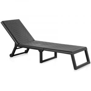 Sp Berner - Dream Chaise longue pliante 199x58x42 cm avec dossier réglable en 4 positions et roues arrière
