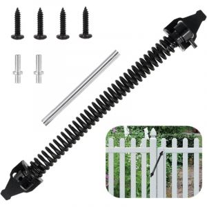Ressort de portail de jardin réglable en métal, 35,6 cm, quincaillerie à fermeture automatique pour porte de clôture en bois, fermeture métallique