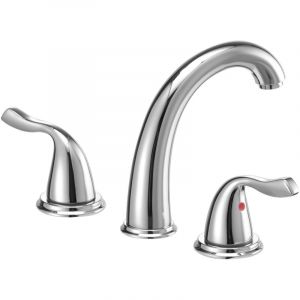 Mophorn Mitigeur de baignoire &agrave; 3 trous avec 2 poign&eacute;es, robinet romain pour baignoire, ensemble de robinetterie de bain &agrave; installation sur pont, bec