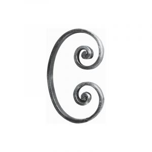Volute en c à noyau - Hauteur 150mm Largeur 100mm en plat lisse de 14x6mm - Fer forgé - à souder Deco Fer Forge