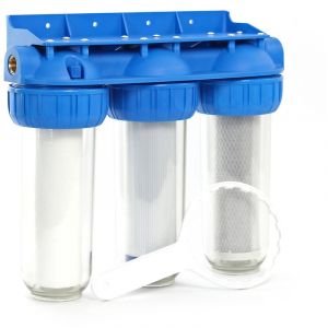 Naturewater NW-BR10B4 – Système de filtration 3 Étapes – 20,67 mm 1/2" – avec Filtre à sédiments Charbon actif Bioc et Granulés – Eau potable