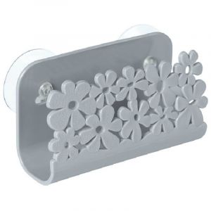 Porte-v&ecirc;tements de cuisine/salle de bain, support &agrave; ventouse pour &eacute;ponge et gobelet, porte-torchons, rangement pour savon, 1 pi&egrave;ce (gris)
