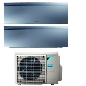 Climatiseur Bluevolution Dual Split rèversible Daikin série emura silver iii 9+9 avec 2MXM40N R-32 Wi-Fi intégré 9000+9000 Couleur argent - garantie