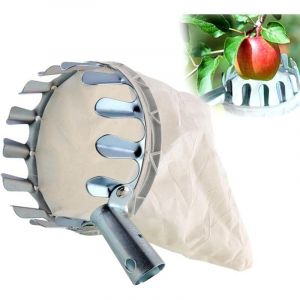 Cueille Fruits, 1 Récupérateur de Fruits,Cueille Fruits Métal,Cueille Fruits avec Sac,Ramasse Cerise, Diamètre 16 CM,pour Cueillir Les Fruits à