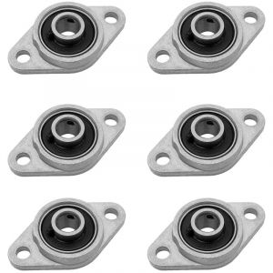 KFL000 Palier de Bride 6 Pcs 10mm Alliage de Zinc Palier Roulement &agrave; Bride Rhombique pour Machines S&eacute;rie KFL Syst&egrave;mes de Convoyage