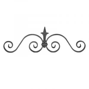 Dessus de portail avec pointe de lance - Hauteur 160mm Largeur 470mm plat de 12x6mm - Fer forg&eacute; - &Agrave; souder - DECO FER FORGE