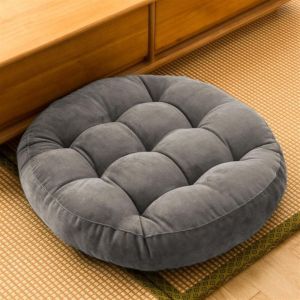 Coussin de sol de m&eacute;ditation, grand coussin de sol, coussin de sol rond pour adultes et enfants, coussin de sol pour salon de yoga, gris, 50 cm