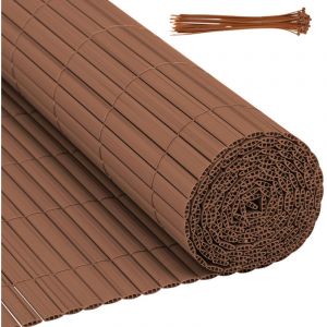 SWANEW Canisse en PVC double face,90% d'occultation,Marron,H.120 cm x L.400 cm