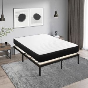 Lit 160x200 cm avec Sommier et Matelas - Matelas 160x200x20cm Mémoire de Forme - Sommier 160x200cm avec Pieds (Deux colis)