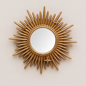 Miroir Lumus dor&eacute; 20cm