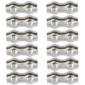 Serre-c&acirc;ble , Serre Cable Acier 3mm 12 Pi&egrave;ces Serre C&acirc;bles Duplex Pince de C&acirc;ble Acier inoxydable 304 D'agrafe de C&acirc;ble,C&acirc;ble Poign&eacute;es pour 2mm C&acirc;ble