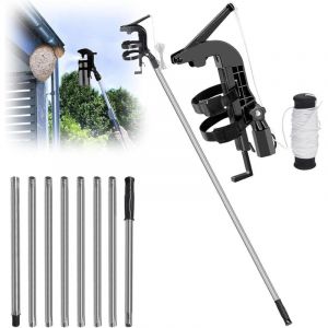 Adaptateur De Perche D'extension Pour Bombe A&eacute;rosol - perche t&eacute;lescopique de 2,95 m&egrave;tres - Buse r&eacute;glable Avec une corde