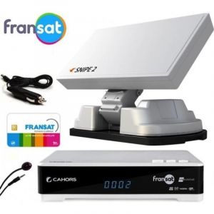 Pack Antenne Automatique SNIPE + D&eacute;modulateur FRANSAT HD 12V - PARABOLE ID&Eacute;AL CAMPING CAR