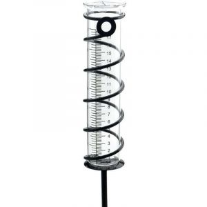 Pluviom&egrave;tre ext&eacute;rieur en Verre, Pluviom&egrave;tres en Verre avec Piquet en M&eacute;tal Pluviom&egrave;tre Exterieur Pluie Tube de Mesure Pluviom&egrave;tre de Jardin en Verre