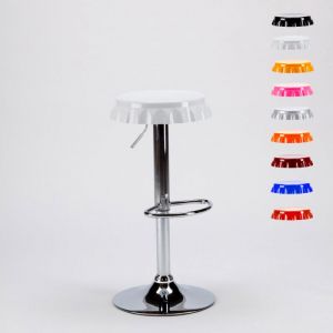 Tabouret haut bar et cuisine industriel capsule design moderne Dallas - Blanc