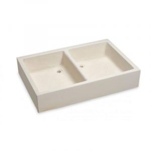 Evier 2 vasque b&eacute;ton &ndash; Couleur Champagne RAL 1733 &ndash; Pour ext&eacute;rieur