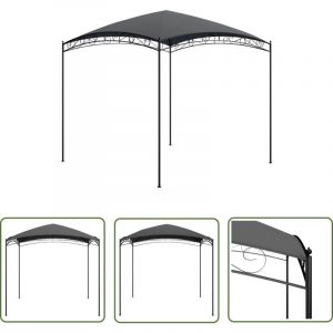 The Living Store Belv&eacute;d&egrave;re 3x3x2,65 m Anthracite 180 g/m&sup2; - Abris Ext&eacute;rieurs - Gazebo - Parasol - Auvent - Tente De Jardin
