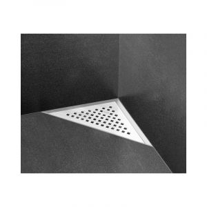 Easy Drain - Aqua Delta drain de sol triangulaire avec pièce de finition ABS/grille en inox et évacuation latérale 22x22cm siphon 50 à 25mm