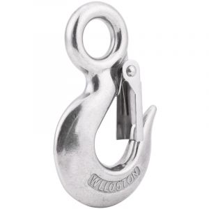 Aramox Crochet mousqueton &agrave; &oelig;il rond, crochet pour mousqueton rond, crochet pour mousqueton en acier inoxydable V&eacute;ritable agrafe &agrave; oeil rond