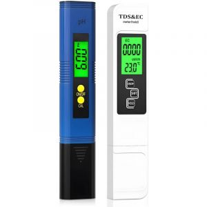 4 en 1 pH Mètre Testeur PH Jauge Numérique PH Testeur Testeur pH Mètre Electronique pour pH TDS/EC Température, avec écran LCD Rétroéclairage pour