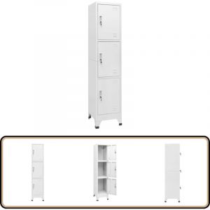 Armoire à casier avec 3 compartiments 38x45x180 cm - Armoire à Casier - Meuble Industriel - Rangement Sportif - Placard Métallique - Armoire De