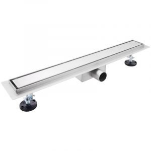 FugaFlow Eccelente Vetro Caniveau de douche 200cm avec grille fermée et bride de sol Inox