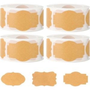 Vtizikl 1000 Pi&egrave;ces &Eacute;tiquettes Confiture, 3 Styles Autocollants de Pot Autocollant D'&eacute;tiquette de Fruits Inscriptible pour Bouteilles de Confiture