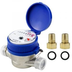 Compteur d'eau de jardin 1/2", horloge &agrave; eau froide calibr&eacute;e, compteur de robinet avec accessoires de montage et couvercle de protection,pour usage