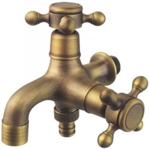 Robinet de jardin &agrave; Double vidange Style Antique robinet de jardin &agrave; Double boule robinet de jardin &agrave; levier 1/2 robinet de Machine &agrave; laver en cuivre