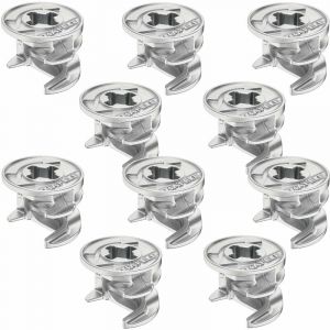Cyclingcolors - 10x Raccord boitier d'assemblage rastex excentrique Ø15mm alliage zingué brut panneau meuble, épaisseur 26mm