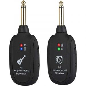 R&eacute;cepteur de transmetteur de Guitare sans Fil, Syst&egrave;me de Guitare sans Fil R&eacute;cepteur de transmetteur Audio de Guitare sans Fil Noir 20Hz-20kHz pour