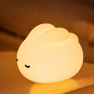 Veilleuse b&eacute;b&eacute; en silicone, veilleuse tactile LED lapin &agrave; lumi&egrave;re fixe, r&eacute;glable et programmable, id&eacute;ale comme cadeau pour les filles et les gar&ccedil;ons