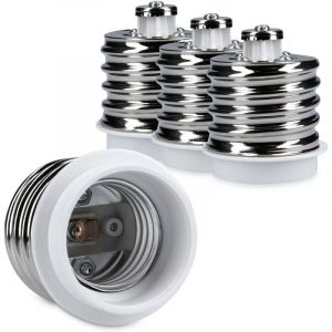 Ersandy - 4x adaptateur de douille - Convertisseur de douilles E40 vers E27 - Adaptateur de support de lampe culot E27 pour ampoule led halogène
