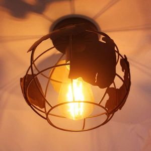 Plafonnier Industriel Luminaire E27 Creative Lustre Suspension Design de Forme de Terre Vintage Lampe de Plafond Cage &Eacute;clairage D&eacute;coration pour