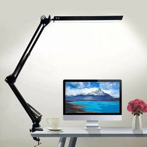 Dazzler - Lampe de Bureau led avec Clip Lampe d'Architecte 3 Couleurs avec Bras Pivotant Bureau,Convient pour chambre, bureau, dortoir