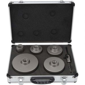 Kit D'embouts de Scie Cloche pour B&eacute;ton 6 Pi&egrave;ces, Kit de Scie Cloche en Acier au Carbone 40-125 Mm avec Bo&icirc;te de Rangement pour Mur de Ciment,