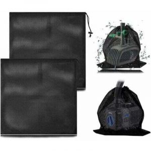 2 pi&egrave;ces sac en filet pour pompe, sac filtrant pour pompe &agrave; eau en filet, sac barri&egrave;re pour pompe, avec cordon de serrage pour filtres de bassin