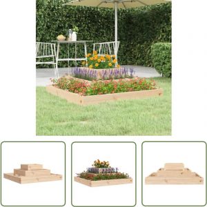 The Living Store - Jardini&egrave;re 80x80x27 cm Bois massif de pin - Jardinier - Pots De Fleurs - Jardinerie - Plante - Balcon